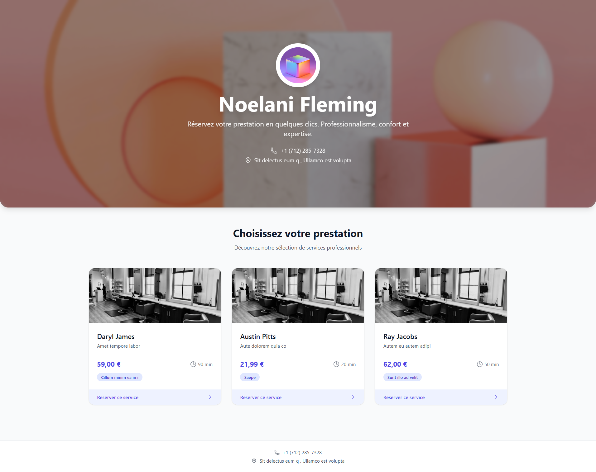 Capture d'écran du tableau de bord SalonHub